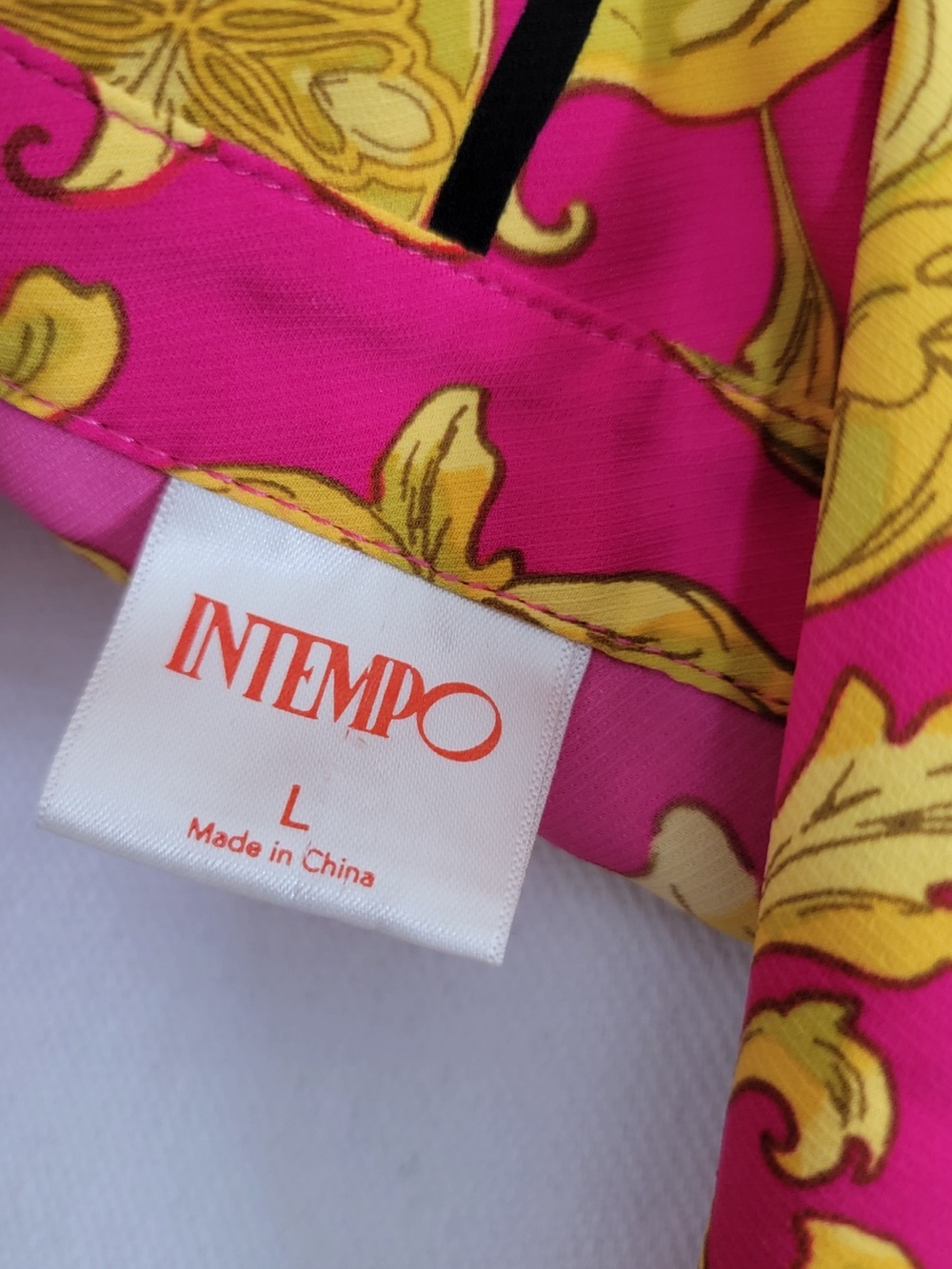 EUC Long Sleeve Pink & Gold Print Tie-Waist Dress - Picture 10 of 13